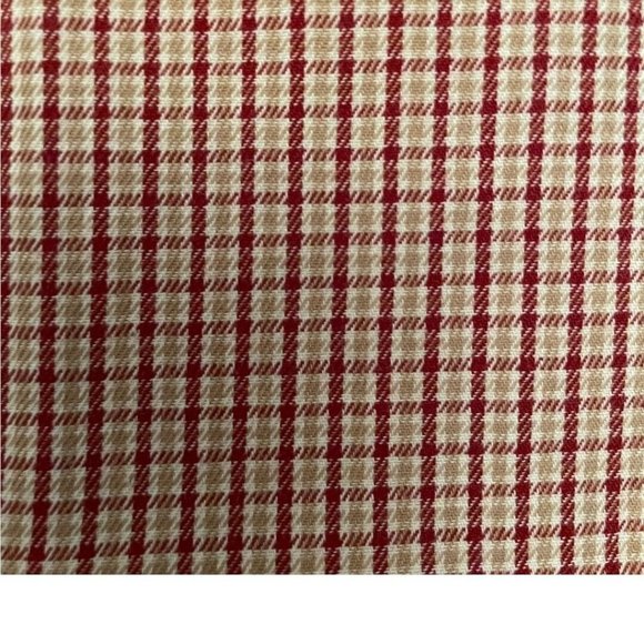 Dockers Men's No Wrinkles Red, Gold, White Plaid Button Down Shirt, Size Medium - Picture 6 of 7